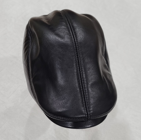 Other - Very Elegant Black Leather Men's Flat Cap Hat